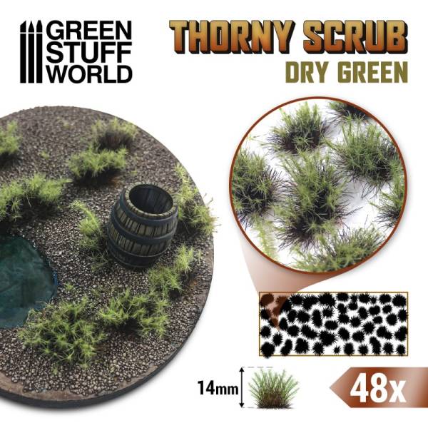 Green Stuff World Thorny Scrubs - Dry Green