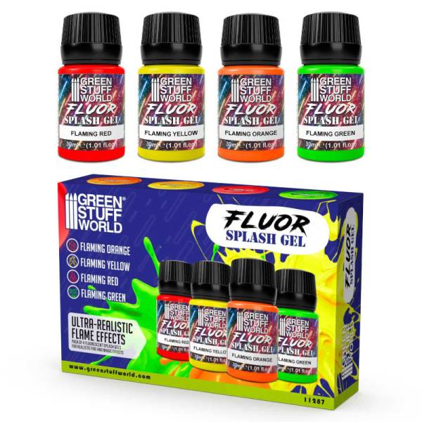 Green Stuff World Flaming Splash Gel Set 30 ml (pack x4)