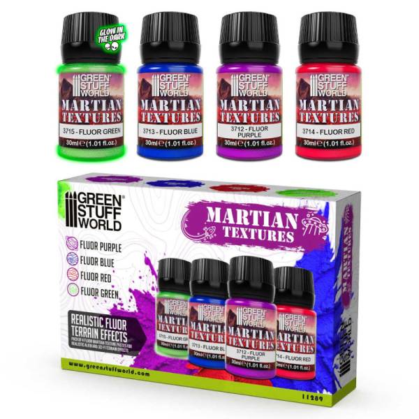 Green Stuff World Fluor Martian Texture Paint Set 30ml