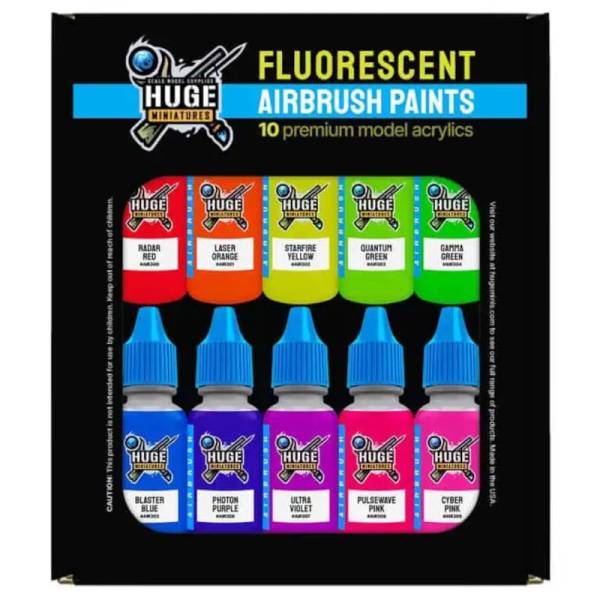 Huge Miniatures Fluorescent Airbrush Paint Bundle