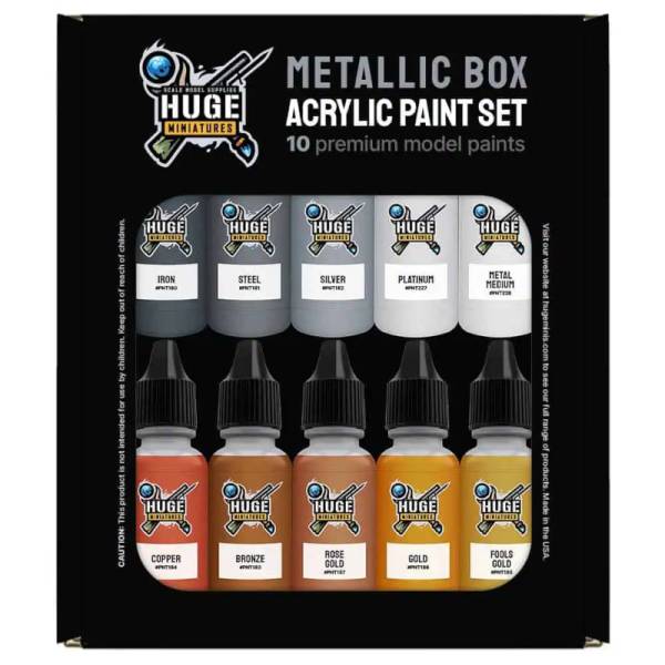 Huge Miniatures Metallic Paint Bundle Box