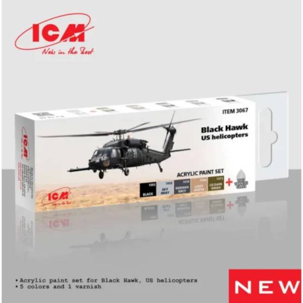 Acrylic paints set for Blackhawk Helicopters