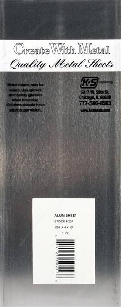 Aluminum Sheet Metal .064in - 4in x 10in Sheet