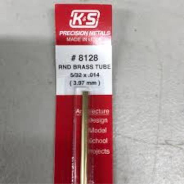Round Brass Tube .014in Wall - 5/32in x 12in - 1 pc.