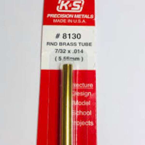 Round Brass Tube .014in Wall - 7/32in x 12in - 1 pc.
