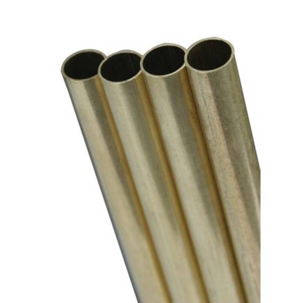 Round Brass Tube .014in Wall - 9/16in x 12in (1 pc)