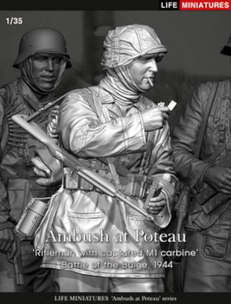 Ambush at Poteau Rifleman with captured M1 carbine Battle of the Bulge 1944