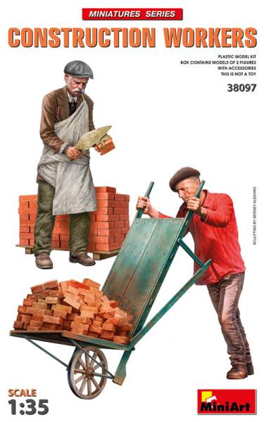 Miniart Construction Workers Figure Set