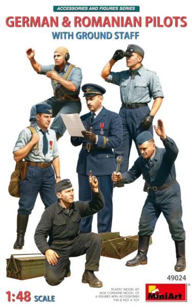 Miniart German & Romanian Pilots with Ground Staff Figure Set