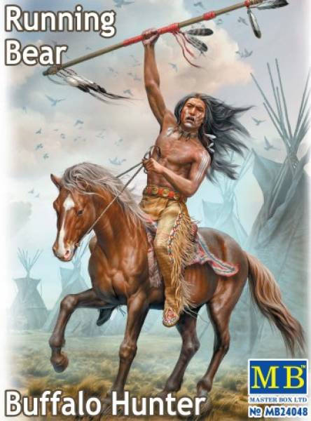 Running Bear Buffalo Hunter Indian Holding Spear Riding Horse