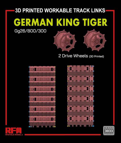 Rye Field King Tiger GG26/800/300 3D Printed Workable Track Set