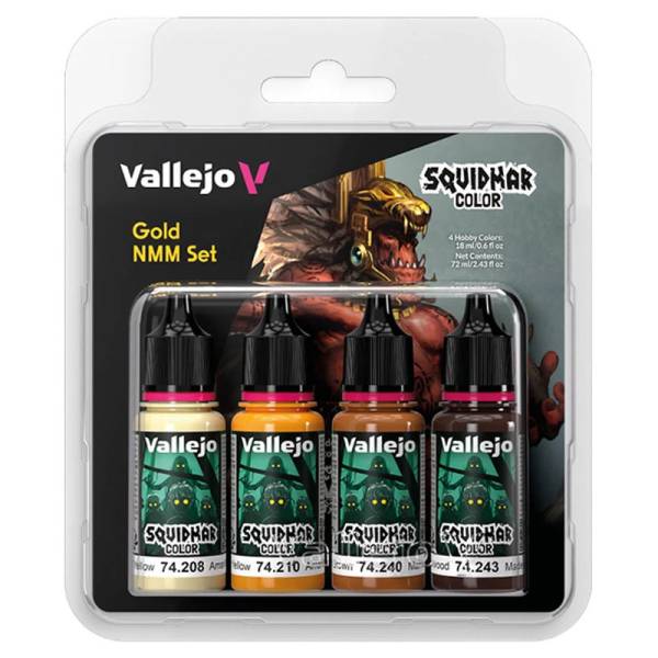 Vallejo Squidmar Color Gold Non-Metalic Metal Set
