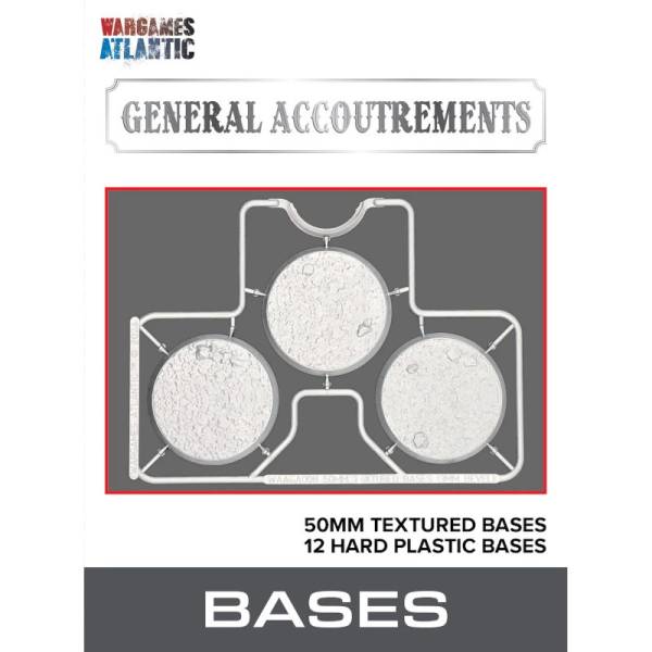 Wargames Atlantic General Accoutrements: 50mm Textured Bases (3mm Bevel)