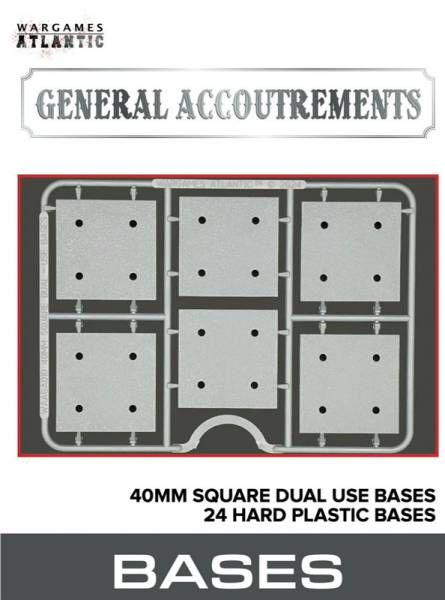Wargames Atlantic General Accoutrements: 40mm x 40mm Dual Use Bases