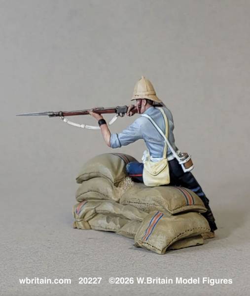 Zulu War Collection: A Well Aimed Shot British 24th Foot in Shirtsleeves Shooting Rifle from Mealie Bag Wall