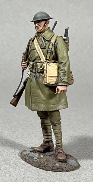 WW1: U.S. Infantry Doughboy Standing in Greatcoat 1918