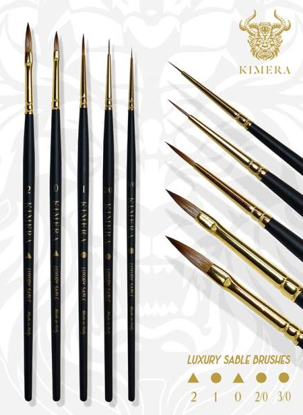 Kimera Luxury Brushes Set - Kolinsky Sable 5 brushes