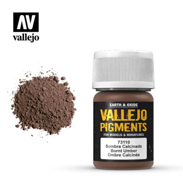 Vallejo Pigments - Burnt Umber for Fresh Dark Mud, City Dust, Oil and Dirt