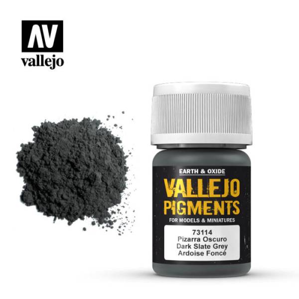 Vallejo Pigments - Dark Slate Grey for Faded Armor and Panzer Grey, Industrial Dust