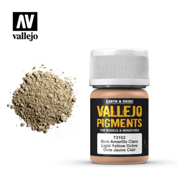 Vallejo Pigments - Light Yellow Ochre for Light Mud and Sand, Desert and Beaches