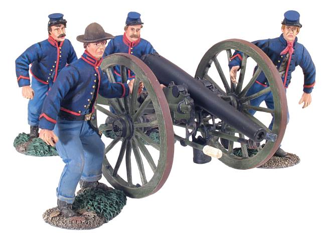 American Civil War: Union Artillery Set No. 4 Running Up - 3in Ordinance Rifle with Four Man Crew - ONLY 1 AVAILABLE