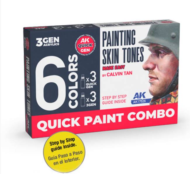 AK Interactive Painting Skin Tones Made Easy by Calvin Tan (3G x3, Quick Gen x3)