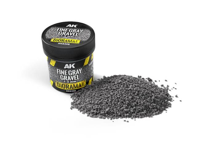 AK Interactive Diorama Series: Fine Grey Gravel 1-3mm 100ml