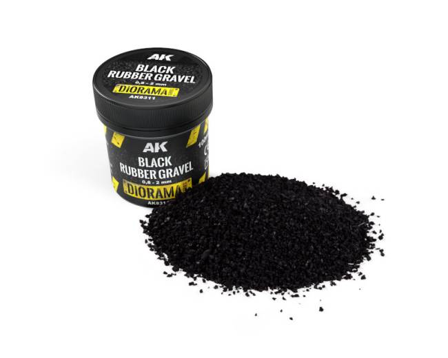 AK Interactive Diorama Series: Black Rubber Gravel 100ml