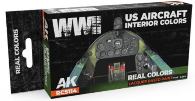 Real Colors: WWII US Aircraft Interior Acrylic Lacquer Paint Set (6) 17ml Bottles