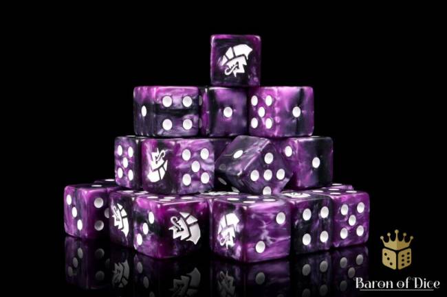 Baron of Dice Alien Dice - Purple & White (25 dice)