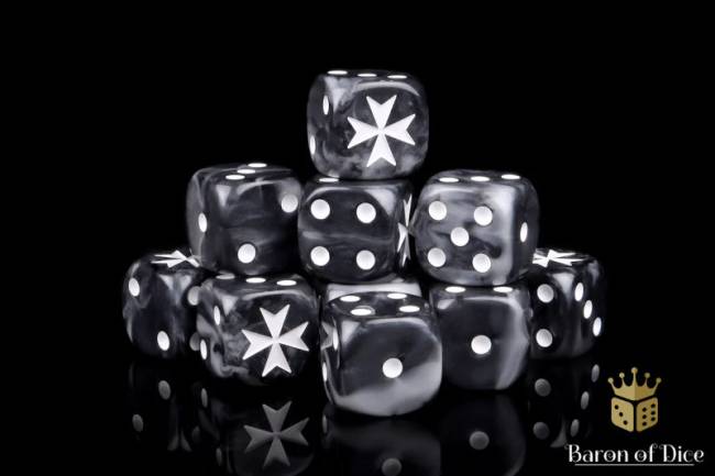 Baron of Dice Knights Templar - Black Dice (25 dice)