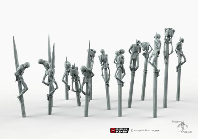 Impaled Skeletons - Shadowfey Wilds - Printable Scenery