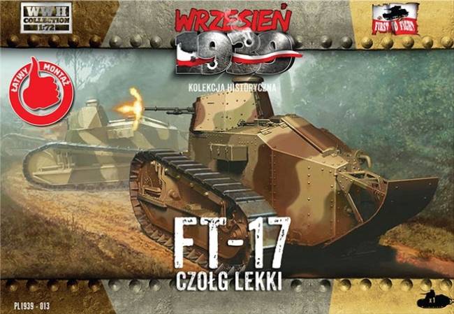 First to Fight WWII FT-17 Light Tank w/Octagonal Turret & Machine Gun