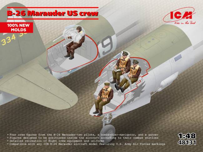 ICM B-26 Marauder US Crew Figure Set