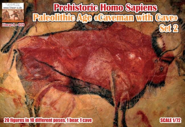 Linear A Prehistoric Homo Sapiens - Paleolithic Age Caveman Set 2 with cave