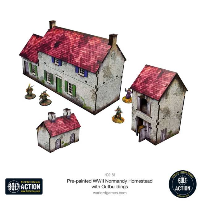 Micro Art Studio WWII Normandy Homestead with Outbuildings