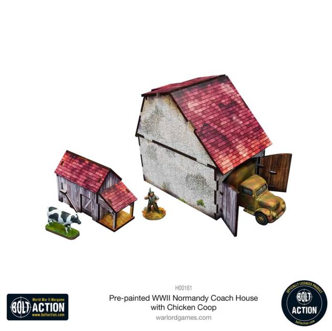 Micro Art Studio WWII Normandy Coach House with Chicken Coop