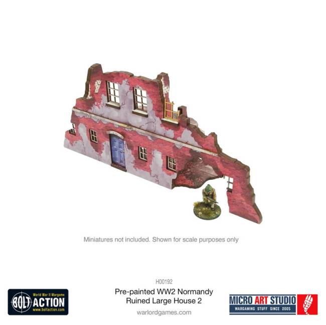 Micro Art Studio WWII Normandy Ruined Large House 2