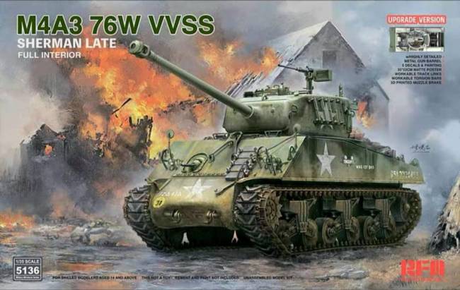 Rye Field M4A3(76)W VVSS Sherman Late with Full Interior Upgrade Version
