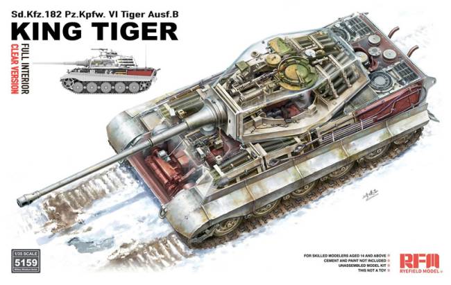 Rye Field Sd.Kfz.182 Ausf.B King Tiger - Clear Version with Full Interior