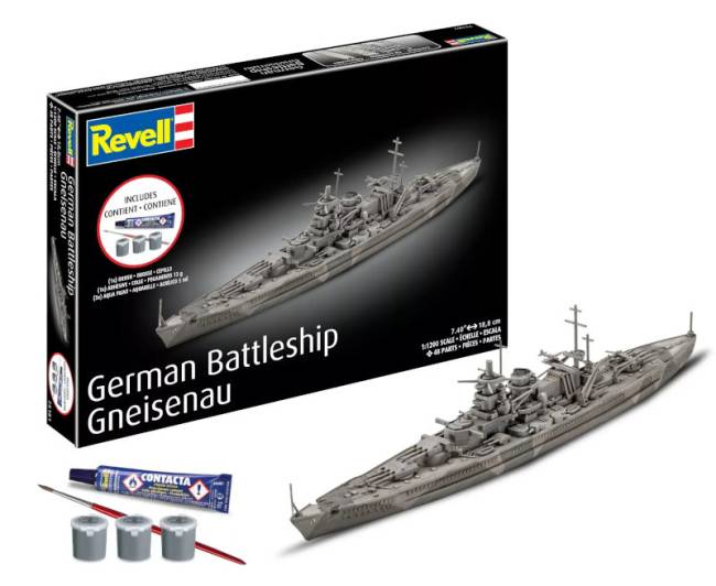 Revell Starter Kit: German Battleship Gneisenau All-Included Kit