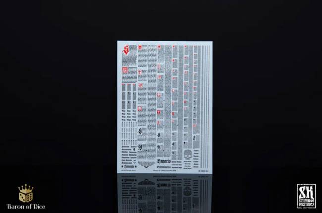 SB Kustom Latin Scripture Black Decal Sheet