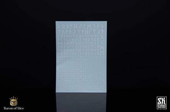 SB Kustom Nordic Runes A White Decal Sheet