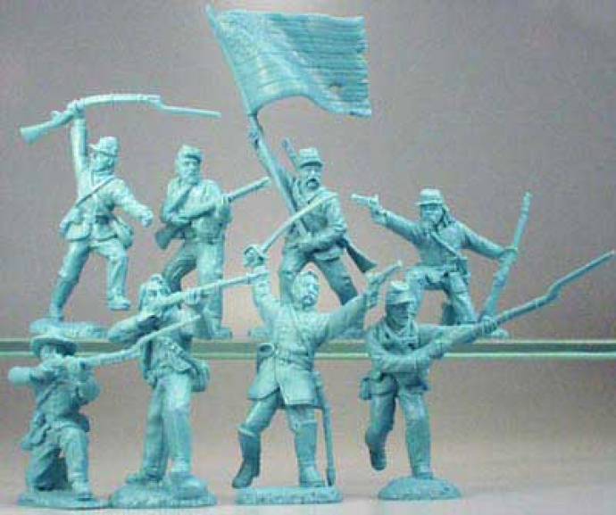 ACW Union Infantry Charging in Blue