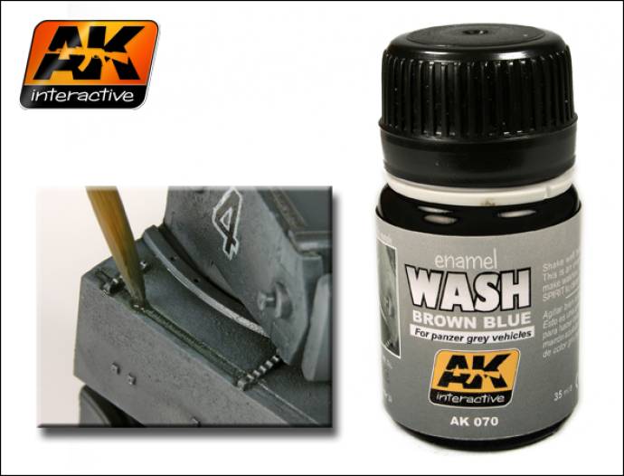 AK Interactive Wash- Brown Blue for Panzer Grey Vehicles