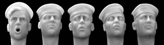 US Heads with White Sailor Caps