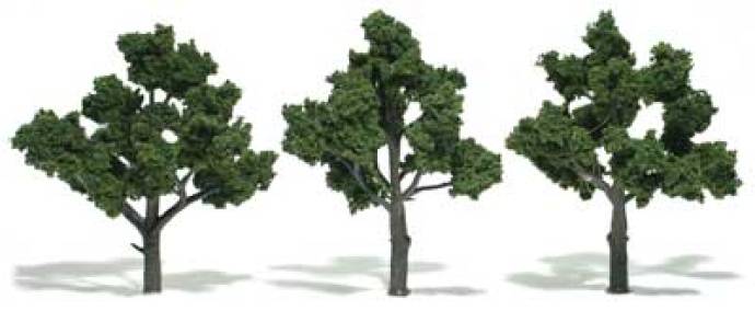 Trees - 4in to 5in Medium Green Ready Made Deciduous Trees
