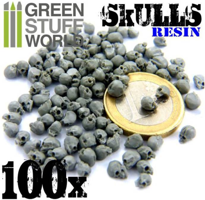 Green Stuff World 3D Printed Set - Resin Skulls x 100