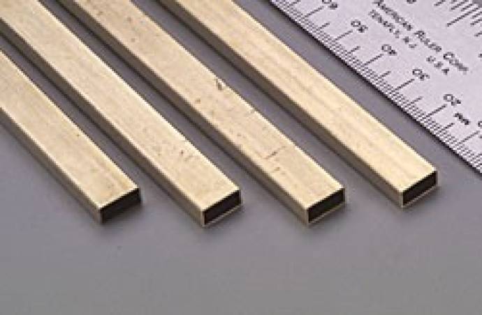 3/16in x 3/8in x12in Rectangular Brass Tube .014 Wall (1 piece)