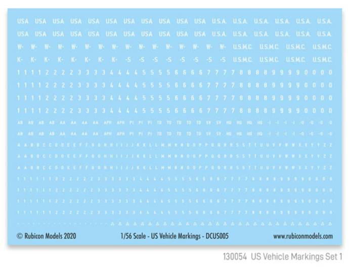 WWII US Vehicle Markings Decal Set